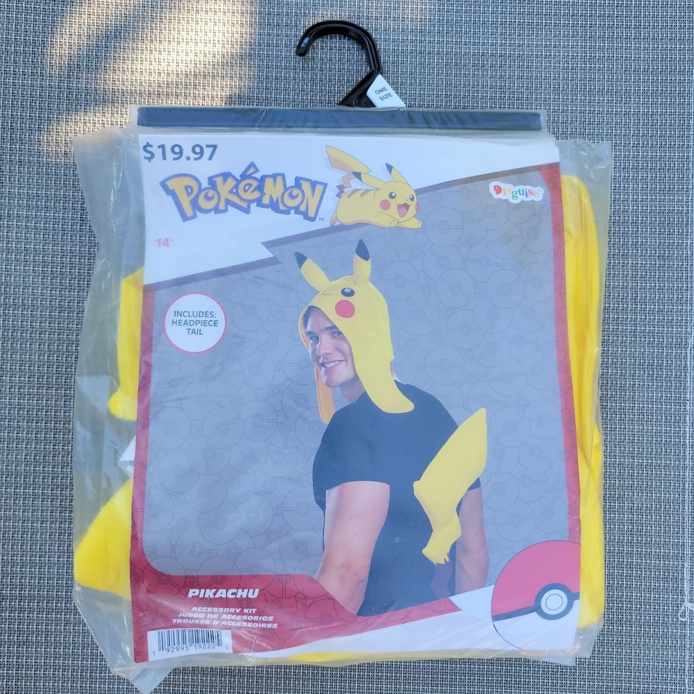 NEW Adult Pokemon Pikachu Costume Accessory Kit Headpiece & Tail ONLY